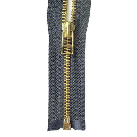 #5 Brass Separating (Jacket) Zipper with Wire Pull